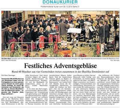 Bericht im Pfaffenhofener Kurier vom 05.12.2016